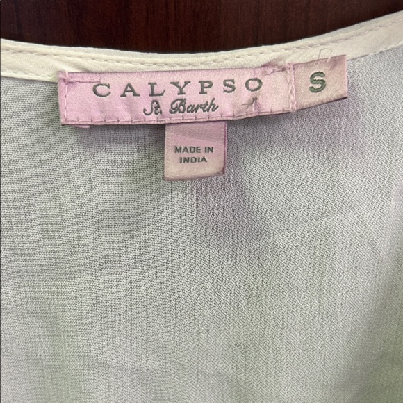 Calypso St. Barth sz S blue and white medallion print silk maxi dress. - Picture 4 of 13